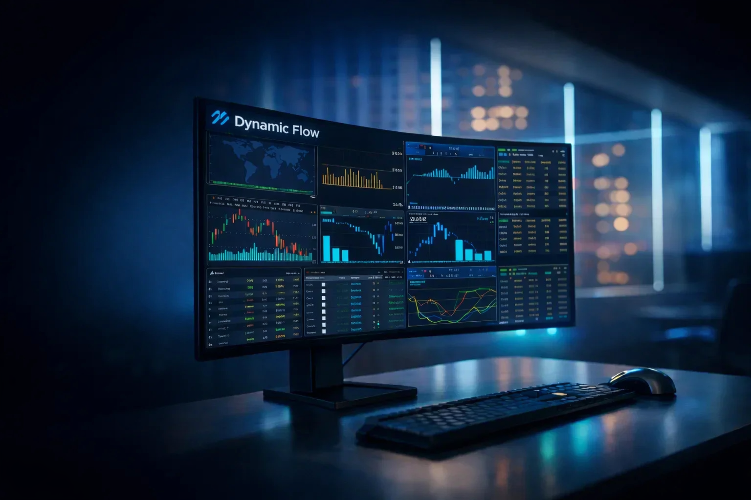 Dynamic Flow Trading Dashboard mit Live-Charts und Gewinnübersicht